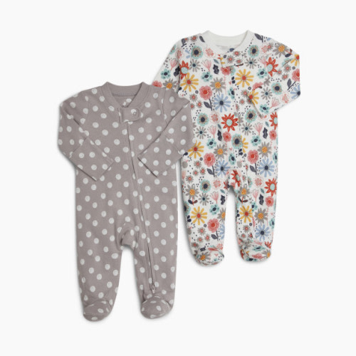Small Story 2-Pack Printed Footie - Dusty Floral, Newborn