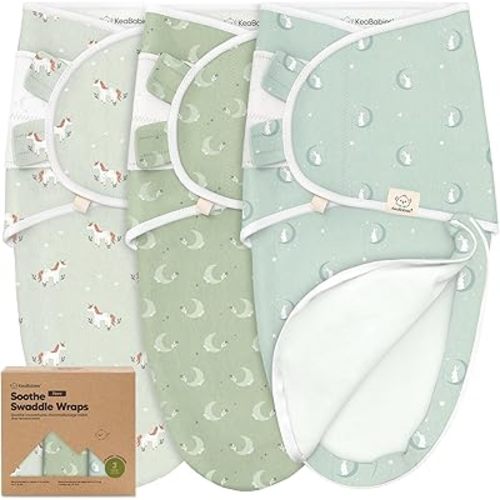 Baby Swaddle Sleep Sacks with Zipper - 3-Pack Swaddles for Newborns 0-3 Months, Infant, Baby Girls, Boys, Soft & Durable Newborn Sleep Sack, Easy Diaper Change Swaddling Blanket (Lunaris)