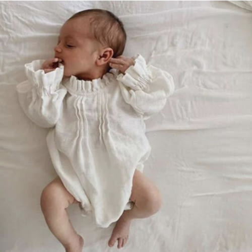 Gathered Long Sleeve Romper - Shop Online at Belle Baby | Belle Baby