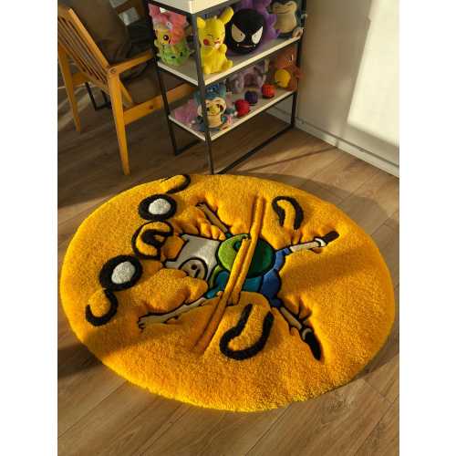 fluffy tufted custom rug, cartoon custom rug, bedroom decor,