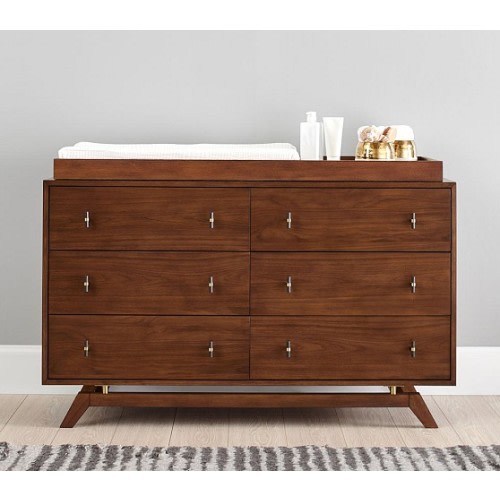 Lennox Extra Wide Modern Changing Table Dresser and Topper | Pottery Barn Kids