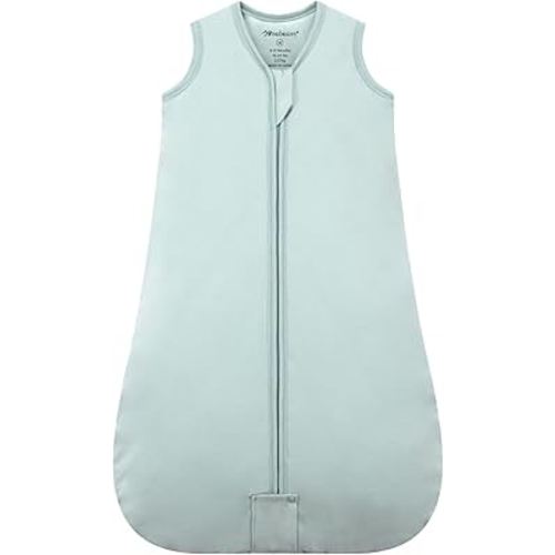 Mosebears Sleep Sack Baby Winter Wearable Blanket with 2-Way Zipper,2.5 TOG Cotton Sleep Sack Unisex (Calm Sage, 6-12 Months)