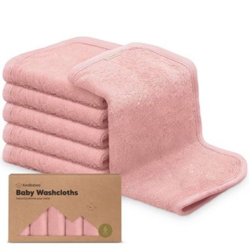 6pk Deluxe Baby Washcloths, Organic And Soft Baby Wash Cloth, Baby Bath Towel, Face Cloths (rosy)