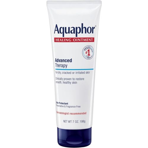 Aquaphor Healing Ointment Advanced Therapy Skin Protectant, Body Moisturizer for Dry Skin, Minor Cuts and Burns, Dry Cuticles, Cracked Heels, Hands and Lips, 7 Oz Tube