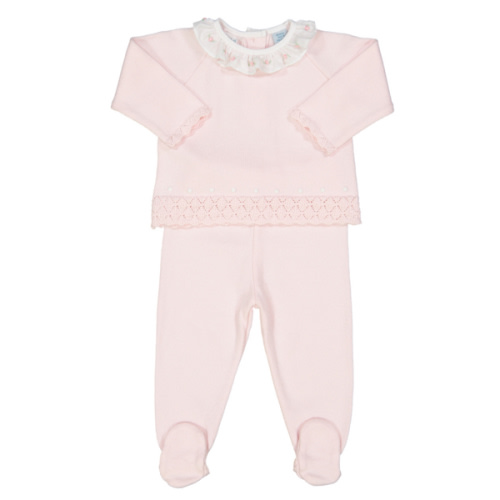 Rose Ruffle Collar Diamond Knit Set I Feltman Brothers