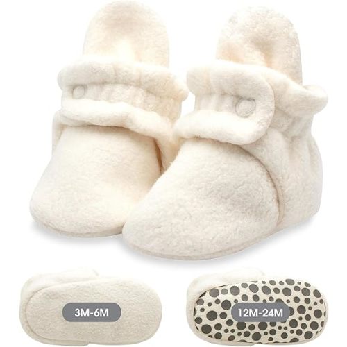 Zutano Baby Boys' Cozie Fleece Baby Booties With Grippers
