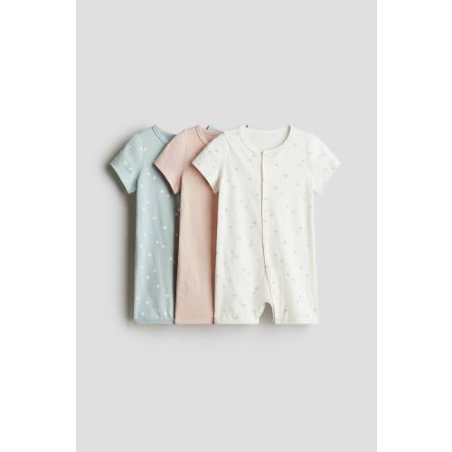3-PACK COTTON PAJAMA JUMPSUITS