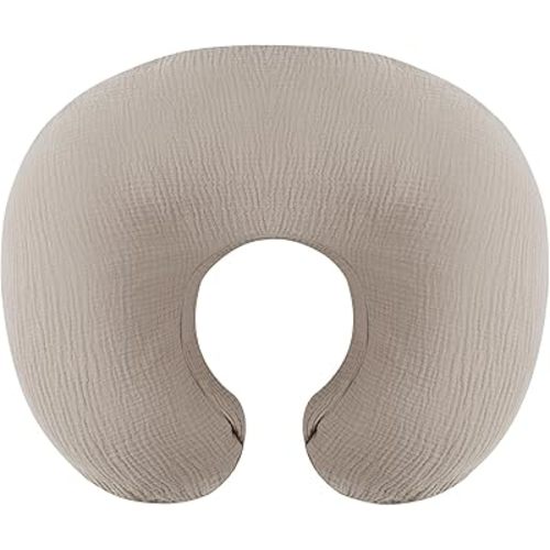 Onacosht Muslin Nursing Pillow Cover Soft 100% Cotton Feeding Pillow Slipcover Fits Standard Infant Nursing Pillow for Baby Boy and Girl, Fog