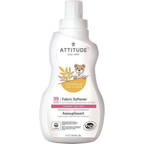 ATTITUDE Baby Fabric Softener, Sensitive Skin, Hypoallergenic, Fragrance Free, 33.8 fl oz (pack of 1)