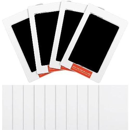 Outus Newborn Baby Handprint and Footprint Paw Print Kit 4 Clean Touch Ink Pads 10 Imprint Cards Pet Inkless Infant Hand and Feet Stamp for Dogs(Black, 4.9 × 3.14 Inch)