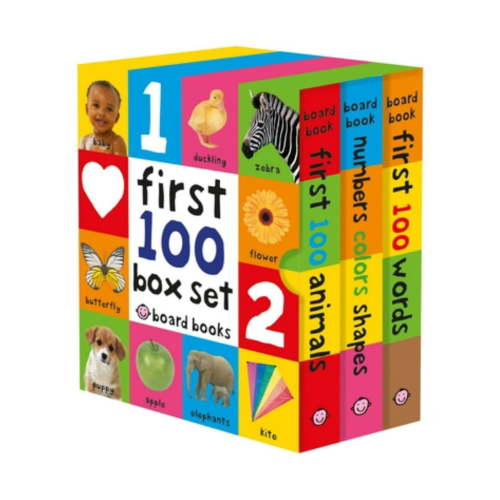 Roger Priddy: First 100 Board Book Box Set (3 Books): First 100 Words, Numbers Colors Shapes, and First 100 Animals (Hardcover)