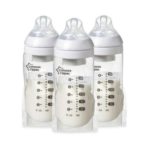 Tommee Tippee Pump and Go 3-Pack Breastmilk Pouch Bottles in Clear - CLEAR - 3 PACK