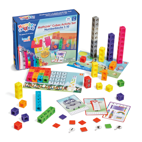 hand2mind Counting Toys, MathLink Cubes Numberblocks 1-10 Activity Set, Educational Math Games for Kids