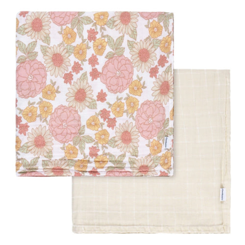 2-Pack Baby Girls Retro Floral Muslin Blankets – Gerber Childrenswear