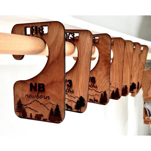 BABY CLOSET DIVIDERS | Nursery Closet Clothes Divider | Wood Organizer | Wardrobe Dividers | Baby Shower Gift | Wood Hangers | Newborn