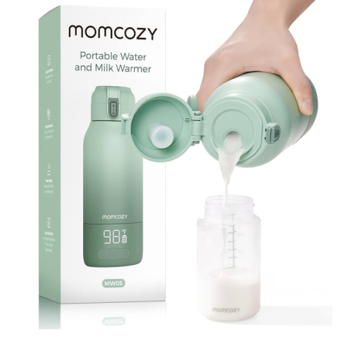 Momcozy Portable Milk Warmer for Travel – Dual Heating Modes for Breast Milk & Water, Portable Bottle Warmer with Fast Heating & Long Battery Life, 17 Ounces Large Capacity to Meet Your All-Day Needs