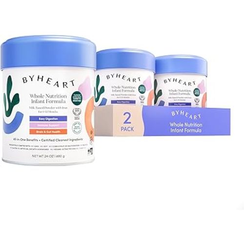 ByHeart Infant Formula Powder for Infants 0-12 Months, Made With Organic Whole Milk, Clean Label Project Certified, Closest-to-Breast Milk Baby Formula Patented Protein Blend, 24 Ounce (Pack of 2)