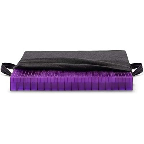 Purple Double Seat Cushion | Pressure Reducing Grid Designed for Ultimate Comfort | Designed for Office Chairs | Made in The USA