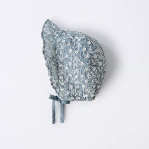 SWISS EMBROIDERY BONNET - Blue marl | ZARA United States