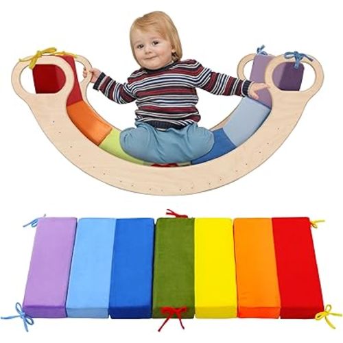 ROYALAY Cushion for Climbing Arch, Rainbow Toddler Cushion Play Set, Arch Cushion Floor Mats for Kids, Detachable Climbing Arch Rocker Pillow for Arch Climber