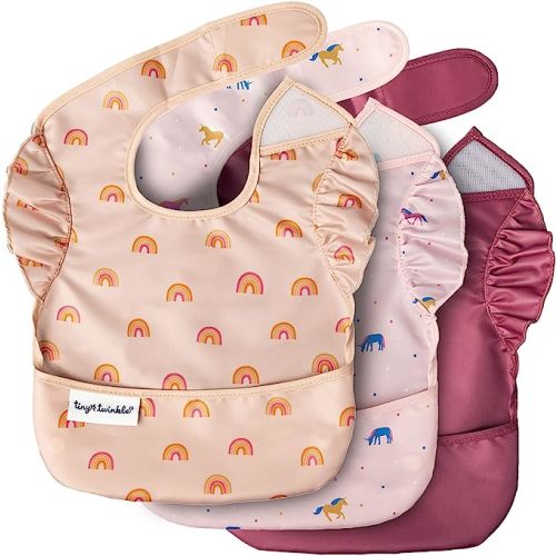 Tiny Twinkle Mess-Proof Baby Bib - 3-pack Boho, Unicorn