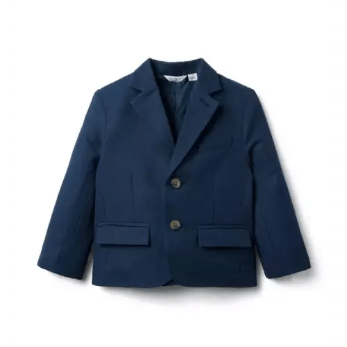 Boy Night Sky Navy Linen-Cotton Blazer by Janie and Jack