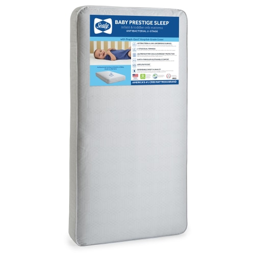 Sealy Baby Prestige Sleep 2-Stage 204 Coil Antibacterial Crib and Toddler Mattress
