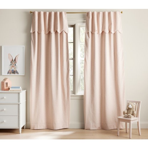 Evelyn Linen Scallop Valance Blackout Curtain