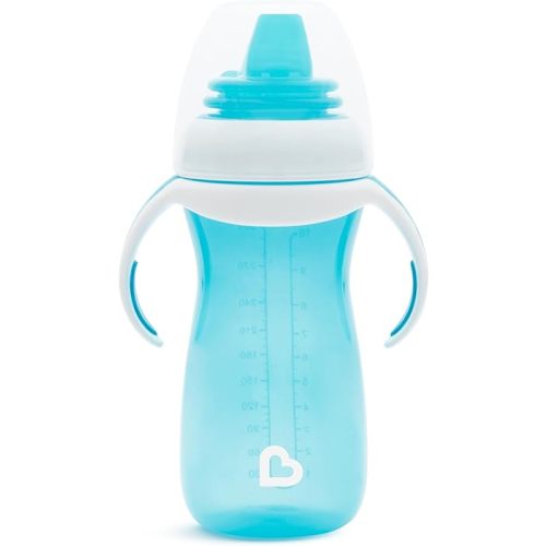 Munchkin Gentle Sippy Cup for Toddlers with Transition Trainer Handles and Flexible Spout, 10 Ounce, Blue