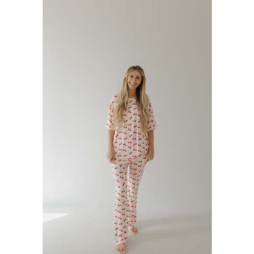 Short Sleeve Women's Bamboo Pajamas | Cherry Orchard
