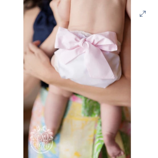 Baby Bow Bottom Bloomer - Worth Avenue White with Palm Beach Pink