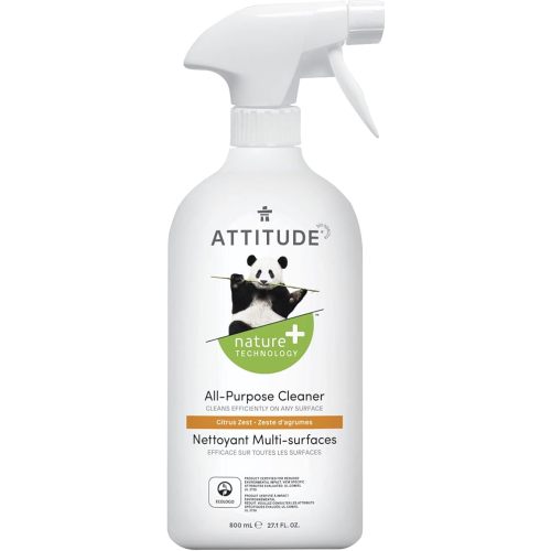 ATTITUDE All Purpose Cleaner, EWG Verified Multi-Surface Products, Vegan, Naturally Derived Multipurpose Cleaning Spray, Citrus Zest, 27.1 Fl Oz