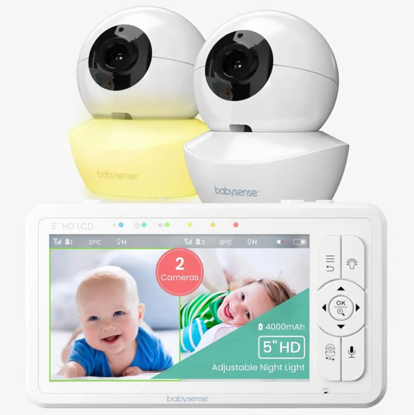 HD Split-Screen Video Baby Monitor - 2 Cameras | Babysense