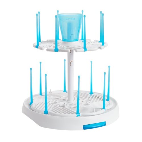 Munchkin LATCH Spinning Sippy Cup and Baby Bottle Drying Rack White and Blue