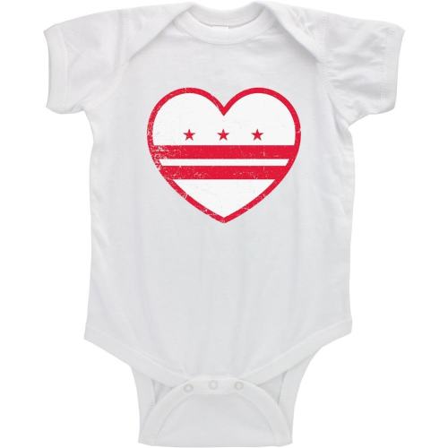 Washington, D.C. Heart State Flag Distressed Infant Bodysuit