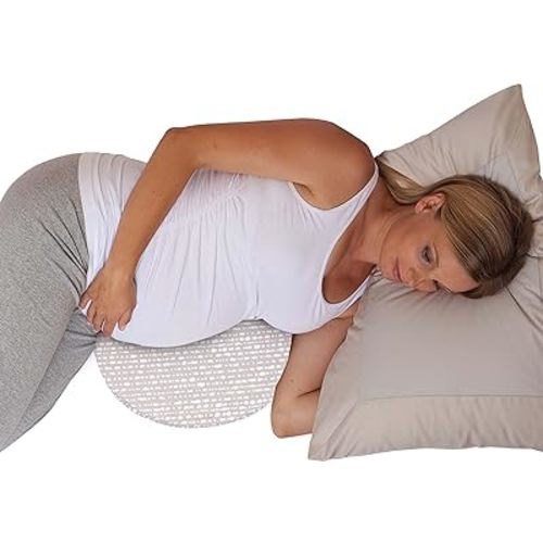 Boppy Pregnancy Pillow Wedge with Organic Cotton Cover, Biscotti, Belly Support Maternity Wedge, Firm Wedge Pillow from Line of Pregnancy Pillows for Sleeping