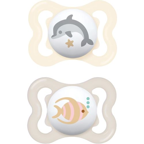 MAM Mini Air Pacifiers (2 pack), MAM Sensitive Skin Pacifier 0-6 Months, Best Pacifier for Breastfed Babies, Unisex Pacifiers, 2 Count (Pack of 1)