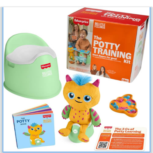 Fisher-Price Toddler Toys Big Little Feelings Potty Training Kit, 6-Piece Set of Activities & Parenting Tips for Kids Ages 18 Months+