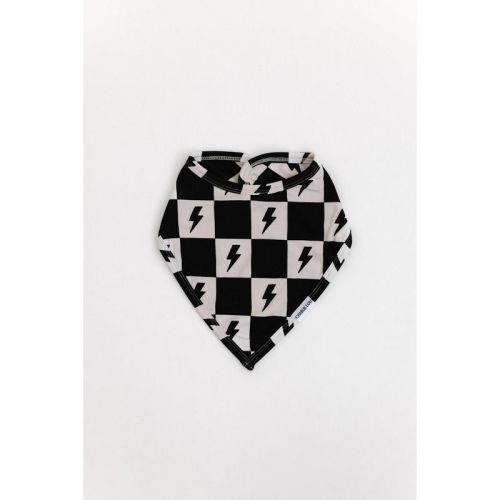 Adjustable Snap Bib | Checkered Lightning Bolts | Charlie Lou Baby