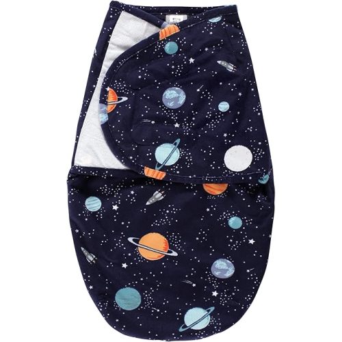 Hudson Baby Unisex Baby Plush Faux Fur Swaddle Wrap, Space, 0-3 Months