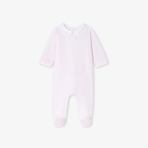 Baby girl pajamas in velvet bouclette