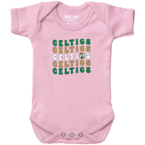 Newborn & Infant Boston Celtics Chad & Jake Light Pink Groovy Bodysuit