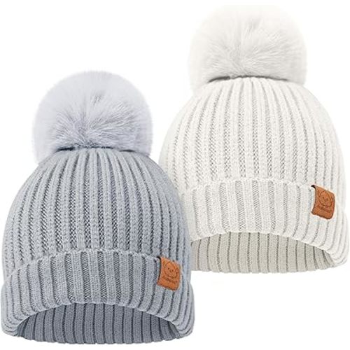 2-Pack Baby Hats, Baby Beanies for Girls, Boys - Toddler Hat, Newborn Hats, Beanies Babies, Baby Girl Hats, Baby Boy Hats, Infant Hat Baby Beanie, Kids Hat, Toddler Boy Hat,Toddler Girl Hat (Cloud)