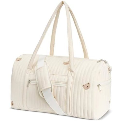 Gym Bag for Women, Cute Duffle Bag, Quilted Duffle Bag for Travel, Floral Duffle Bags, Weekend Bag with Zipper Pocket Dance Bag Organizer