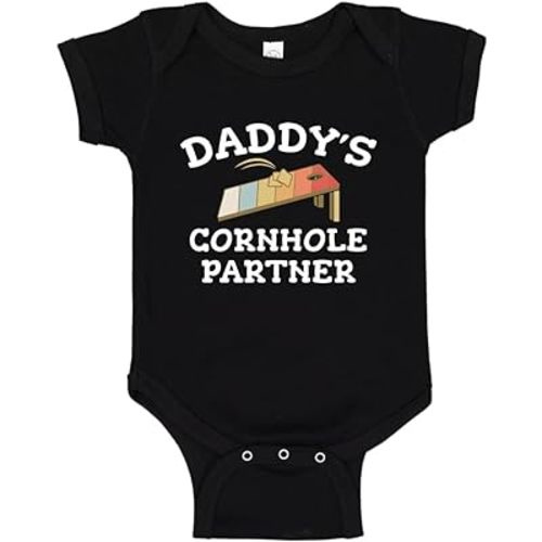 Daddy's Cornhole Partner Cornhole Baby Bodysuit One Piece or Toddler T-Shirt Bean Bag Toss Gift