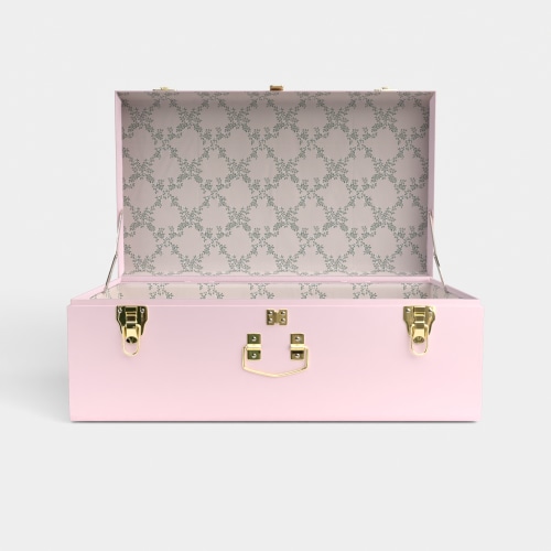 Grand Classic Trunk - Pink - Ivy Trail / Embroidery - Madeline Spring Font Baby Pink