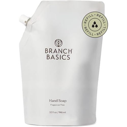Branch Basics Gel Hand Soap Refill – 32oz Pouch | Plant & Mineral-Based Formula with Aloe, Chamomile & Meadowfoam Oil | Fragrance-Free, Gentle & Safe for Sensitive Skin