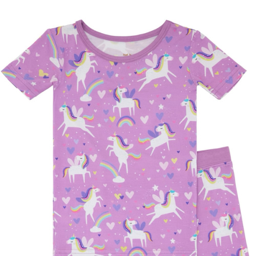 Little Sleepies Pajama Set w/Short Sleeve Shirt & Shorts, Viscose from Bamboo Toddler Pajamas, Girl & Boys Pajamas for Kids