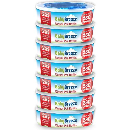 Diaper Pail Refill Bags Compatible with Playtex Diaper Genie- 1960 Count (7 Sets of 1 Pack) – by BabyBreeze