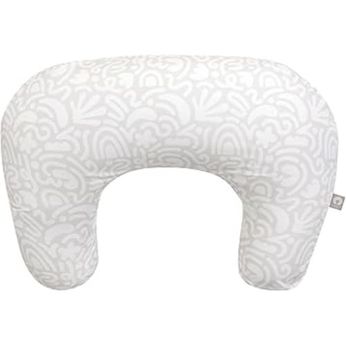 Boppy Nursing Pillow, Cream Retro Squiggles, Larger, More Supportive Pillow for Breastfeeding and Bottle Feeding; Firmer Fill, Higher Lift, Larger Area Than Original Nursing Pillow; JPMA Certified